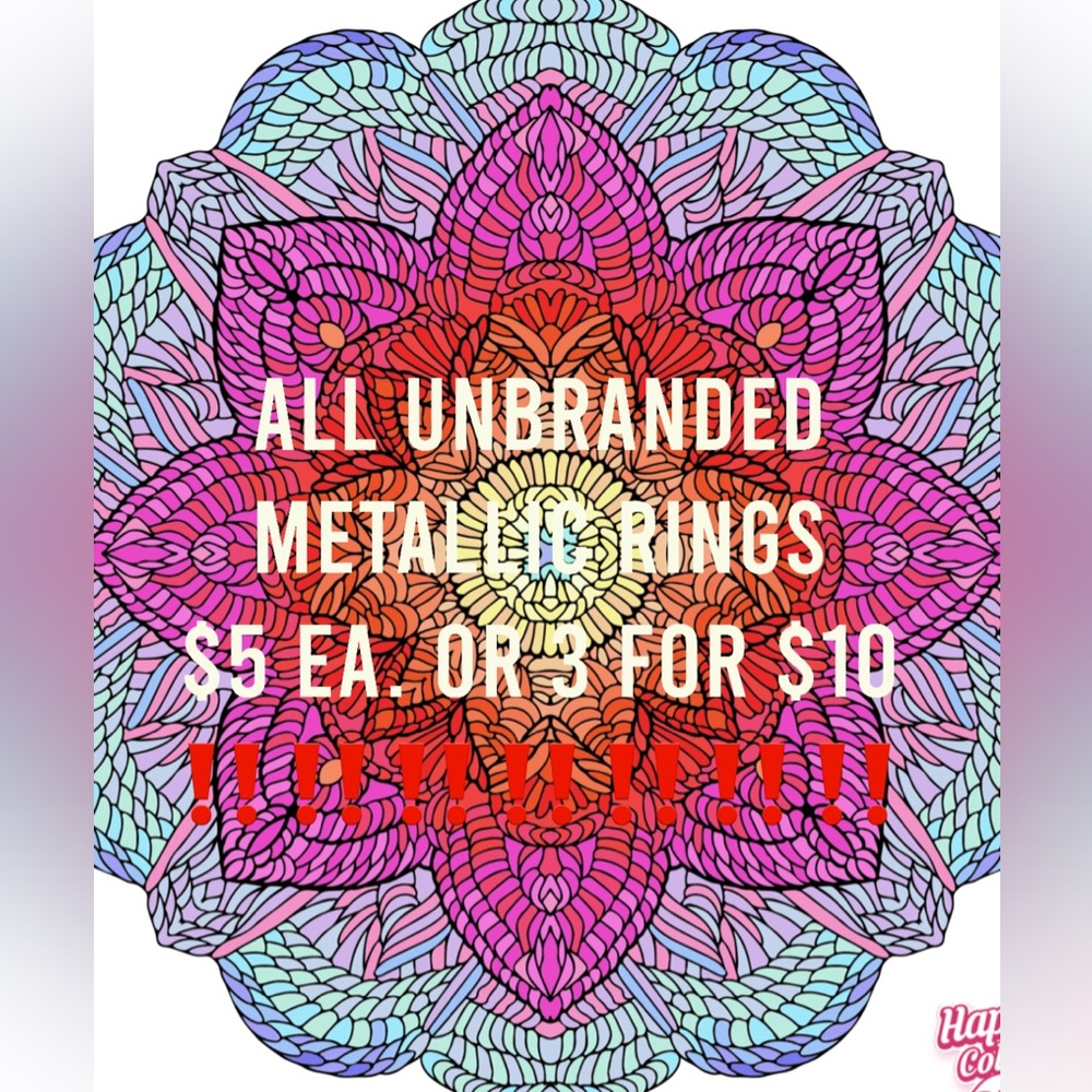 NOT FOR SALE!! All metallic “oil slick” colored rings $5 each or 3 for $10‼️‼️‼️